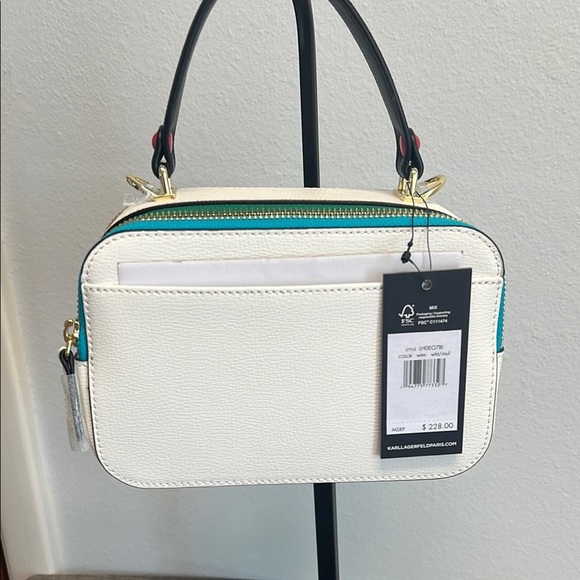 Karl Lagerfeld | White Multicolor Studded Camera Crossbody Bag ✨ - Picture 9 of 17